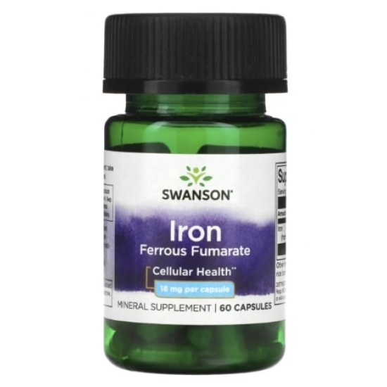 SWANSON Iron (Ferrous Fumarate) 18 мг / 60 капсули на супер цена