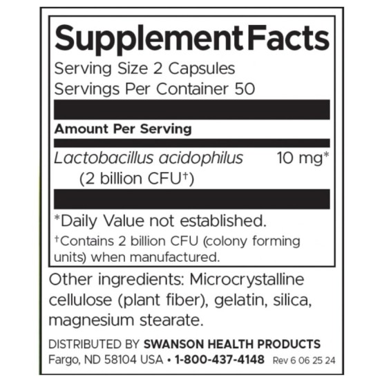 Swanson Lactobacilius acidophilus 100 капсули на изгодни цени Swanson Lactobacilius acidophilus 100 капсули на супер цена