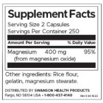 Swanson Magnesium Оxide 200 мг / 500 капсули на изгодни цени Swanson Magnesium Оxide 200 мг / 500 капсули на супер цена