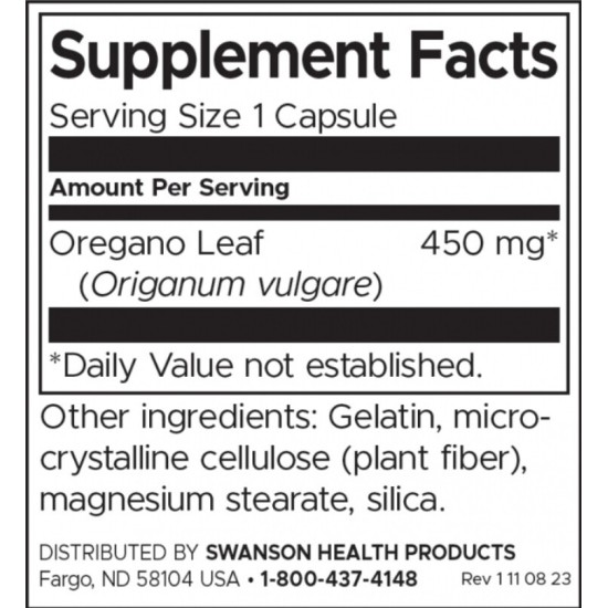 Swanson Full Spectrum Oregano 450 мг / 90 капсули на супер цена