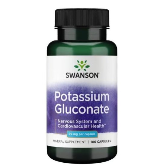 Swanson Potassium Gluconate 99 мг / 100 капсули на супер цена