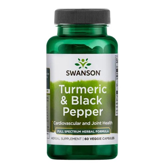 SWANSON Turmeric & Black Pepper 60 капсули на изгодни цени SWANSON Turmeric & Black Pepper 60 капсули на супер цена
