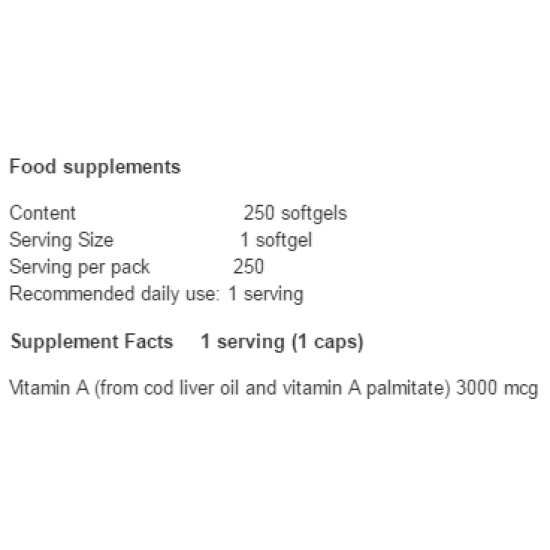 Swanson Vitamin A 10000 IU 250 гел капсули на супер цена