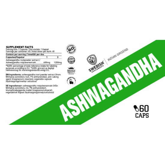 SWEDISH Supplements Ashwagandha Extract 400 мг / 60 капсули на изгодни цени SWEDISH Supplements Ashwagandha Extract 400 мг / 60 капсули на супер цена