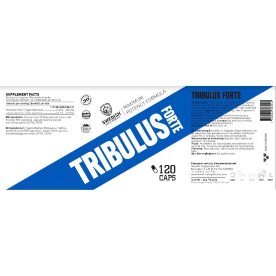SWEDISH Supplements Tribulus Forte 120 капсули на изгодни цени SWEDISH Supplements Tribulus Forte 120 капсули на супер цена