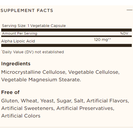 Solgar Alpha Lipoic Acid 120mg / 60 Caps на изгодни цени Solgar Alpha Lipoic Acid 120mg / 60 Caps на супер цена