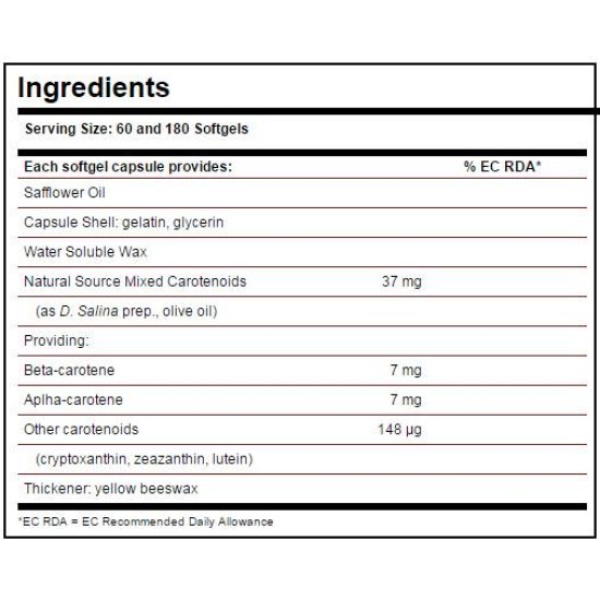 Solgar Natural Source Oceanic Beta-Carotene 7 мг / 60 гел капсули на супер цена