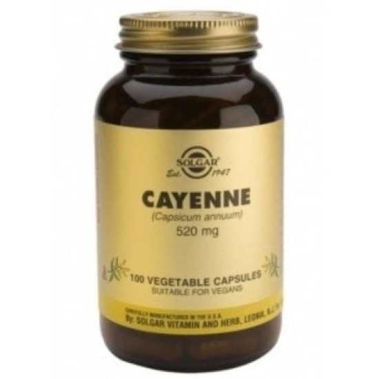 Solgar Cayenne 520 мг / 100 капсули на супер цена