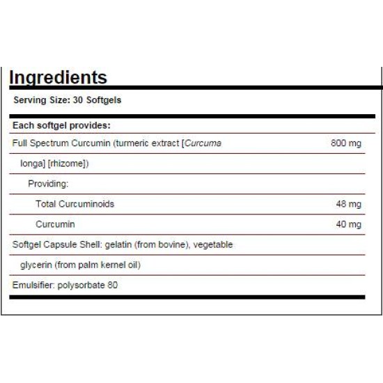 Solgar Full Spectrum Curcumin 30 гел капсули на супер цена