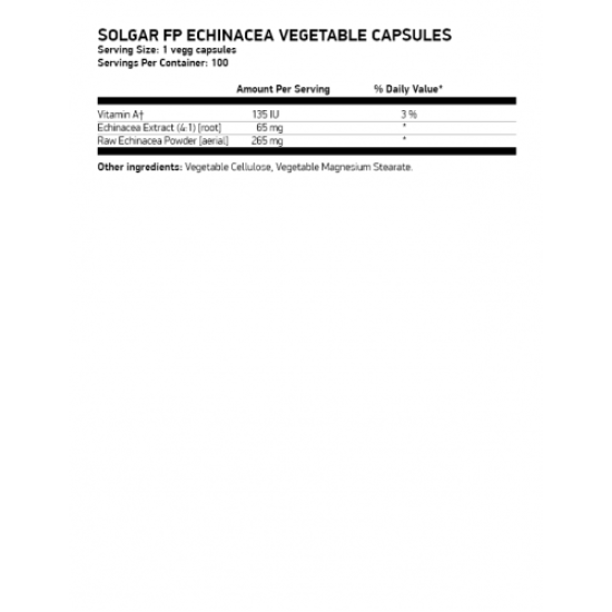 Solgar FP Echinacea, 100 vcaps на супер цена