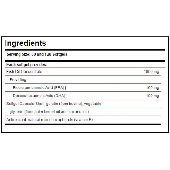 Solgar Fish Oil Concentrate 1000 мг/ Cold Pressed / 60 гел капсули на супер цена