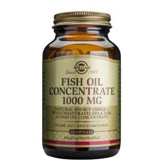 Solgar Fish Oil Concentrate 1000 мг/ Cold Pressed / 60 гел капсули на супер цена