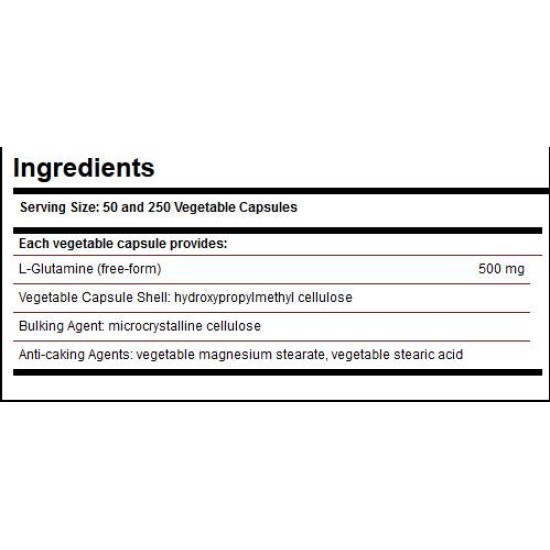 Solgar L-Glutamine 500 мг / 50 капсули на супер цена
