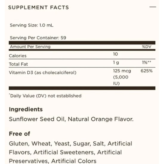 SOLGAR Vitamin D3 liquid / 59 мл на супер цена