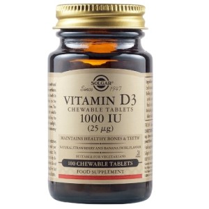 Solgar Vitamin D3 1000 IU / Chewable 100 таблетки Solgar Vitamin D3 1000 IU / Chewable 100 таблетки