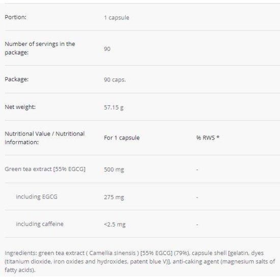 TREC NUTRITION Green Tea | 55% EGCG 90 капсули на изгодни цени TREC NUTRITION Green Tea | 55% EGCG 90 капсули на супер цена