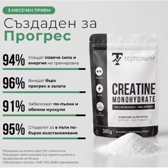 Testograph Creatine Monohydrate 300 гр на супер цена