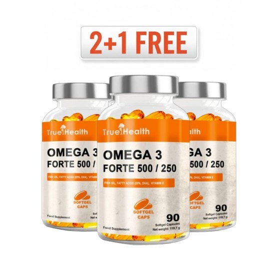 2+1 FREE True Health Omega 3 Forte 500/250 90 гел капсули на супер цена