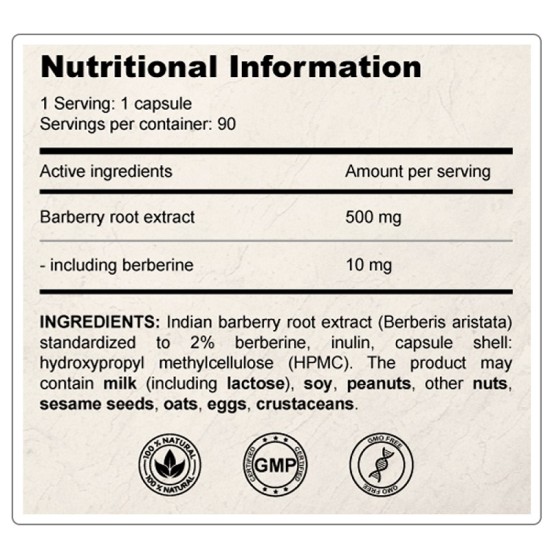True Health Berberine Extract 500 мг / 90 капсули на изгодни цени True Health Berberine Extract 500 мг / 90 капсули на супер цена
