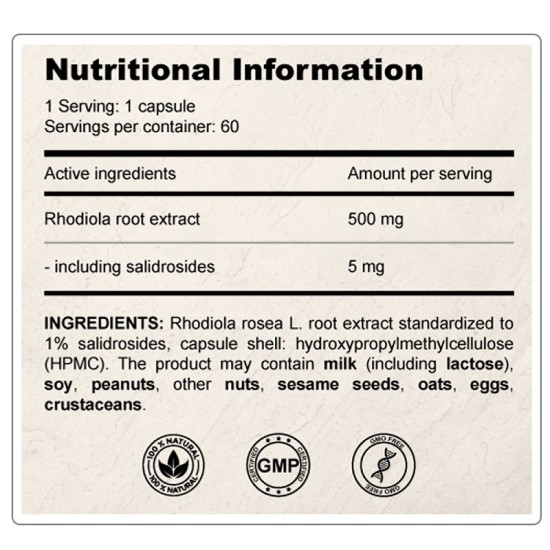 True Health Rhodiola Rosea 500 мг / 60 капсули на изгодни цени True Health Rhodiola Rosea 500 мг / 60 капсули на супер цена