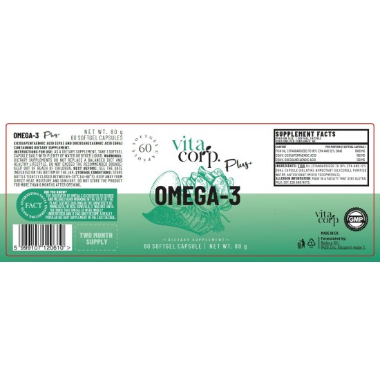 VitaCorp Omega-3 Fish Oil 1000 mg - 60 softgels на супер цена