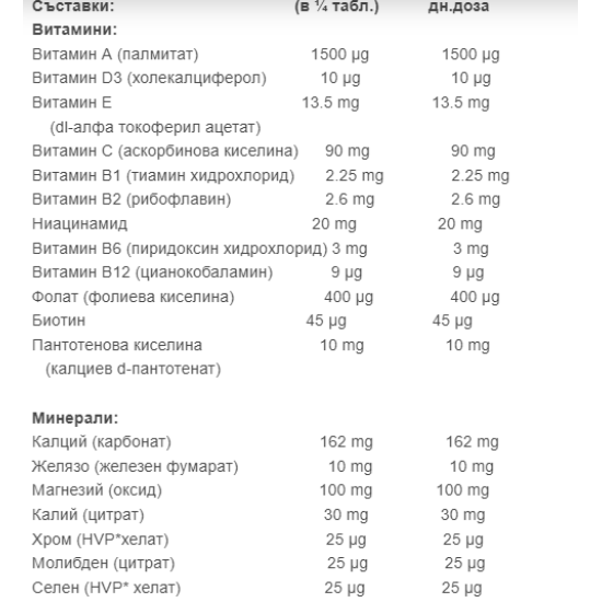 Webber Naturals Пренатални мултивитамини + минерали 100 мг х100 каплети на супер цена