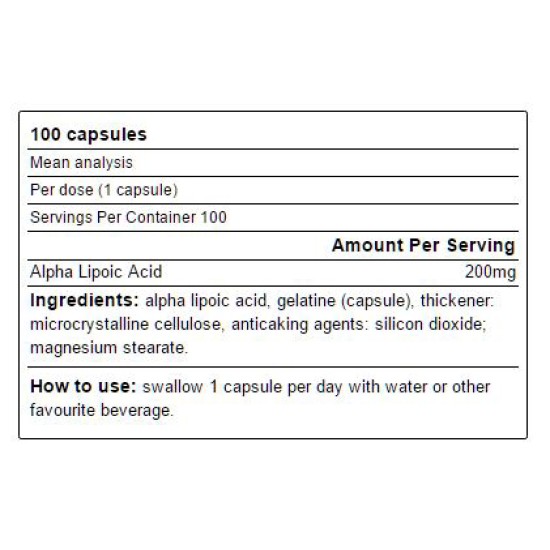 Yamamoto Nutrition Alpha LIPOIC ACID 100 капсули на супер цена