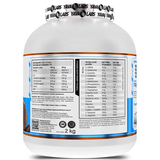 Yava Labs Casein Protein | Milk Protein Concentrate 2000 гр на супер цена