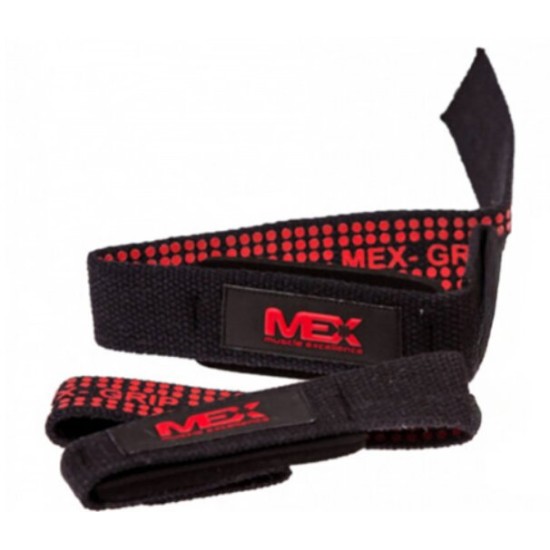 MEX Lift Straps - Black / Red - Фитили за тренировка на супер цена