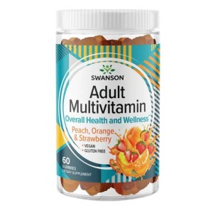Swanson Adult Multivitamin Gummies - Peach, Orange & Strawberry 60 дъвчащи таблетки