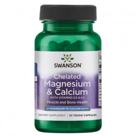 Swanson Албион магнезий и калций с витамини D3 и K2 90 веге капсули