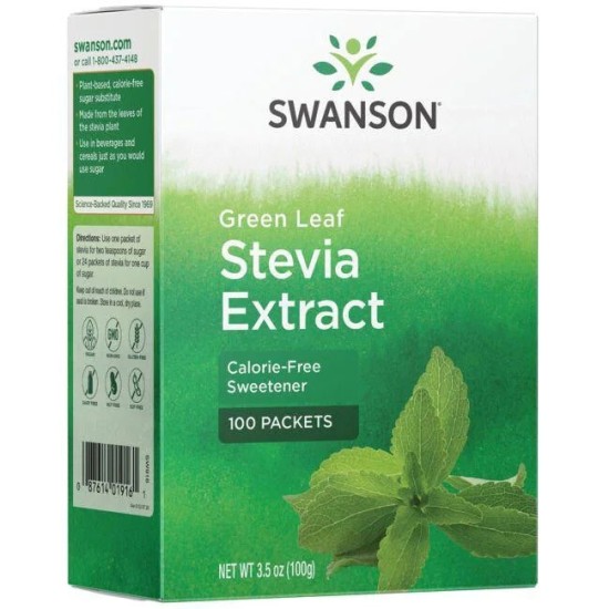 Swanson Green Leaf Stevia Extract 100 пакет на супер цена