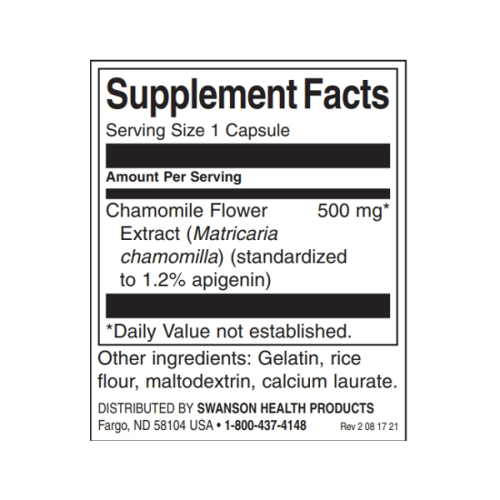 Swanson Chamomile Flower Extract - Standardized Apigenin 60 капсули на супер цена