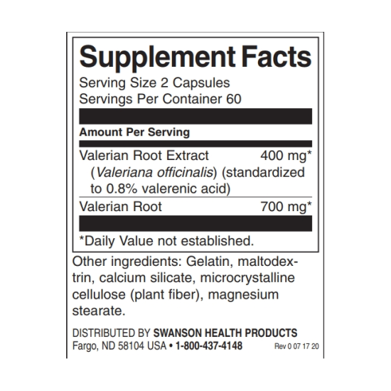 Swanson Valerian Root Extract - Standardized 120 капсули на изгодни цени Swanson Valerian Root Extract - Standardized 120 капсули на супер цена