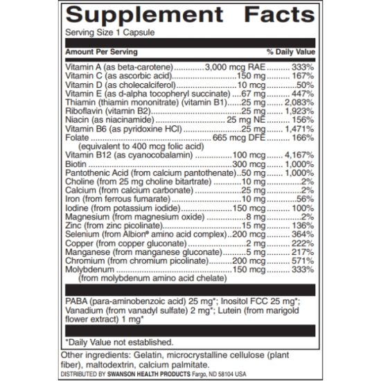 Swanson Multi with Iron - Active One Formula 90 капсули на супер цена