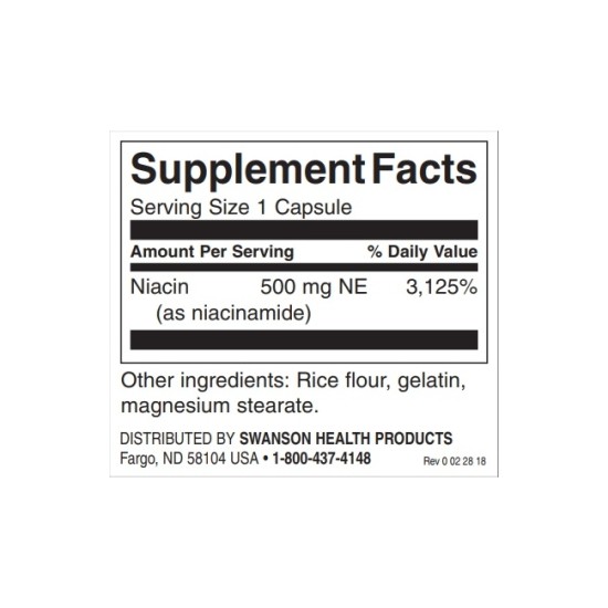 Swanson Niacinamide 500 мг / 250 капсули на изгодни цени Swanson Niacinamide 500 мг / 250 капсули на супер цена