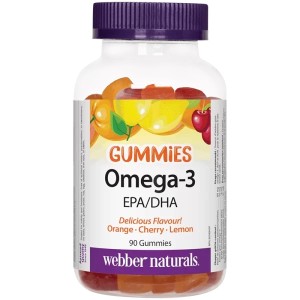 WEBBER NATURALS Omega-3 Gummies/ Омега-3 х 90 желирани таблетки с вкус на портокал, череша и лимон WEBBER NATURALS Omega-3 Gummies/ Омега-3 х 90 желирани таблетки с вкус на портокал, череша и лимон