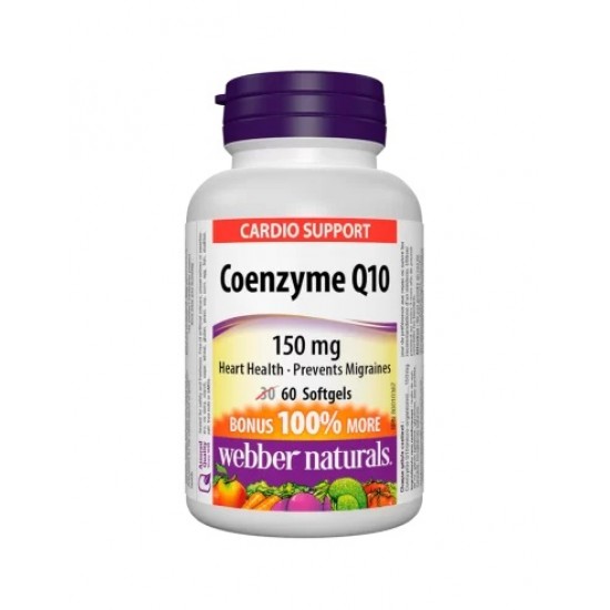 WEBBER NATURALS Coenzyme Q10/ Коензим Q10 150 mg x 60 soft на супер цена