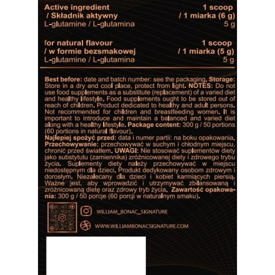 William Bonac THE LEGEND SERIES GLUTA LEGEND 300 гр / 60 дози на супер цена
